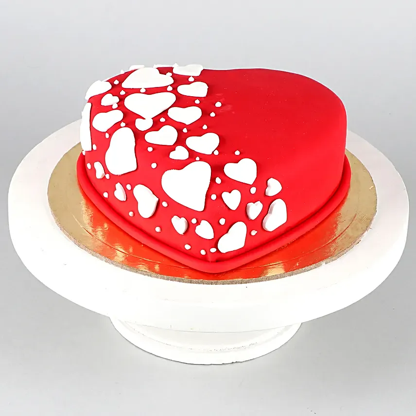 Special Hearts Truffle Fondant Cake